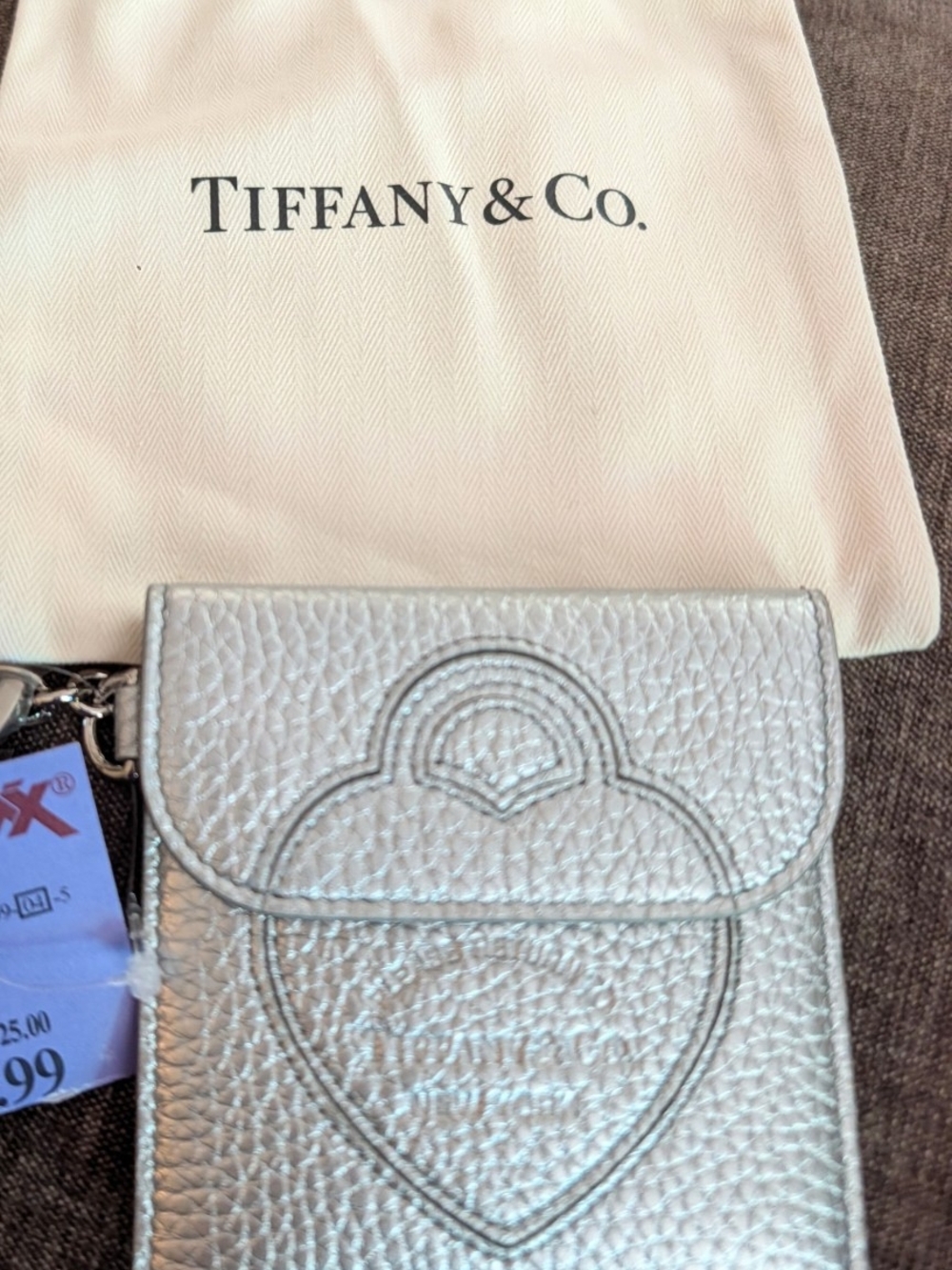 Tiffany & Co. Silver Heart Leather Pouch - Picture 2 of 3